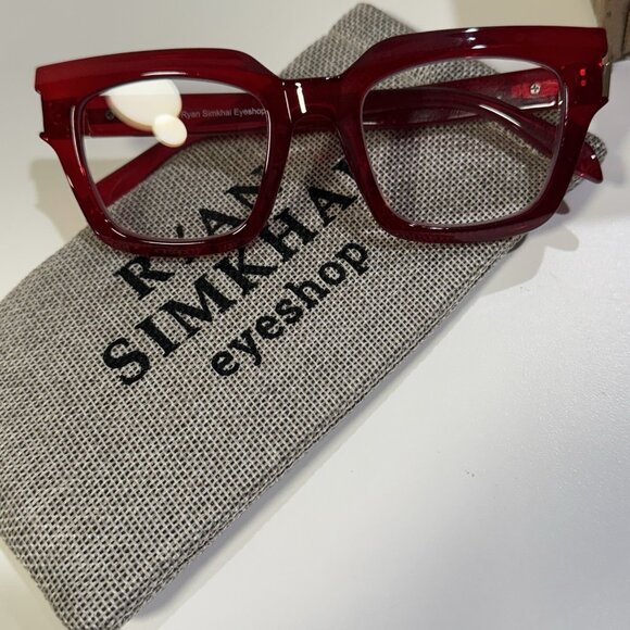 Ryan Simkhai Eyeshop Readers +1.75 Red Reading Glasses blue light block - Picture 7 of 15